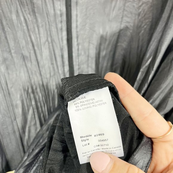 Joseph Ribkoff Black Zip Front Jacket with Belt Accent Artsy - Size 8 - Picture 6 of 8